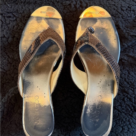 Jimmy Choo Brown and tan Wedge Sandals - Picture 7 of 9